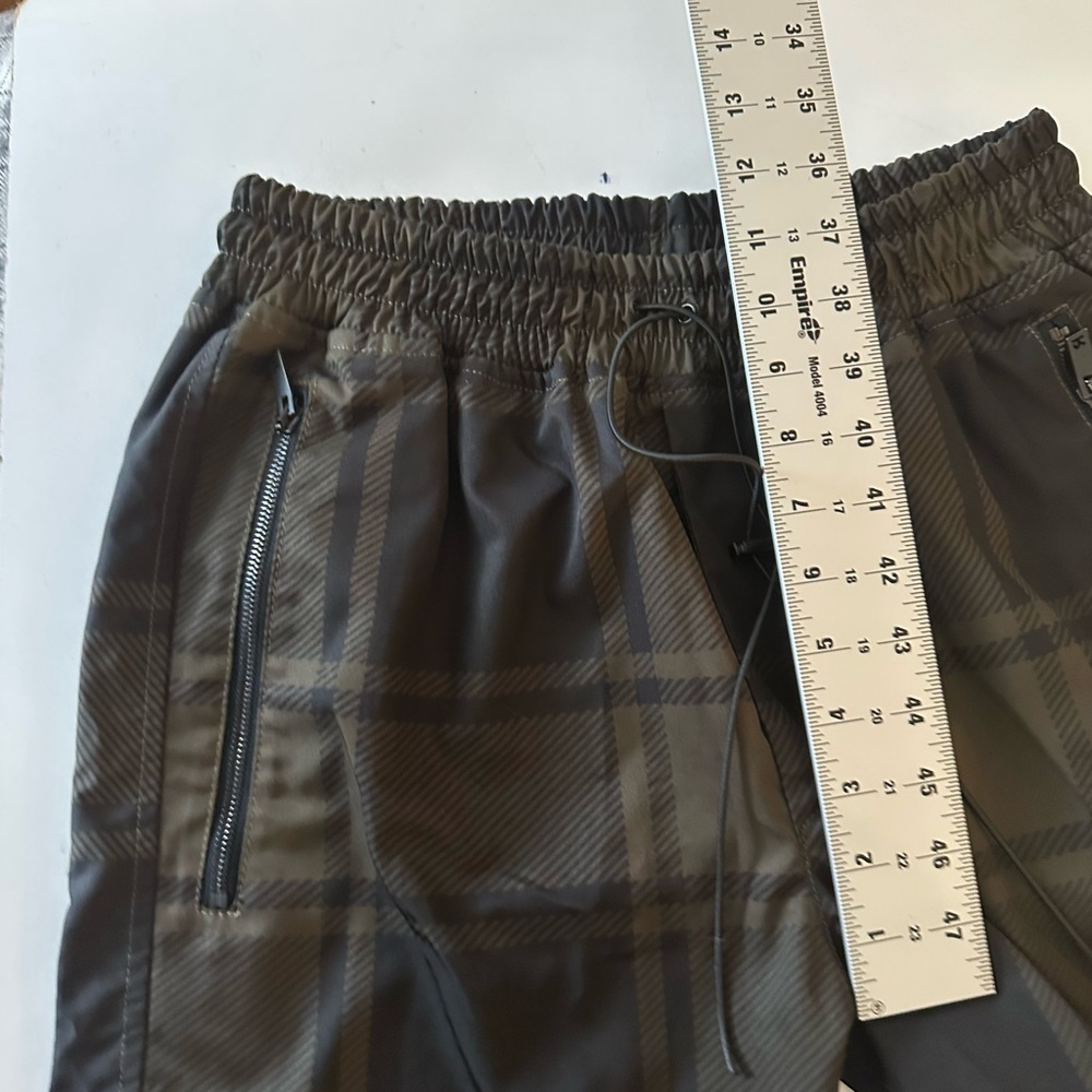 Represent Clo Black Plaid Cargo Streetwear Adjustable Bungee Waist Mens Jogger M - Picture 9 of 15